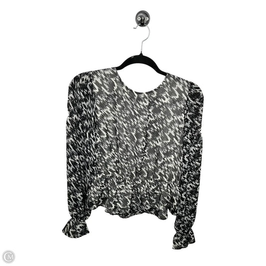 Top Long Sleeve By Express In Black & Grey, Size: S
