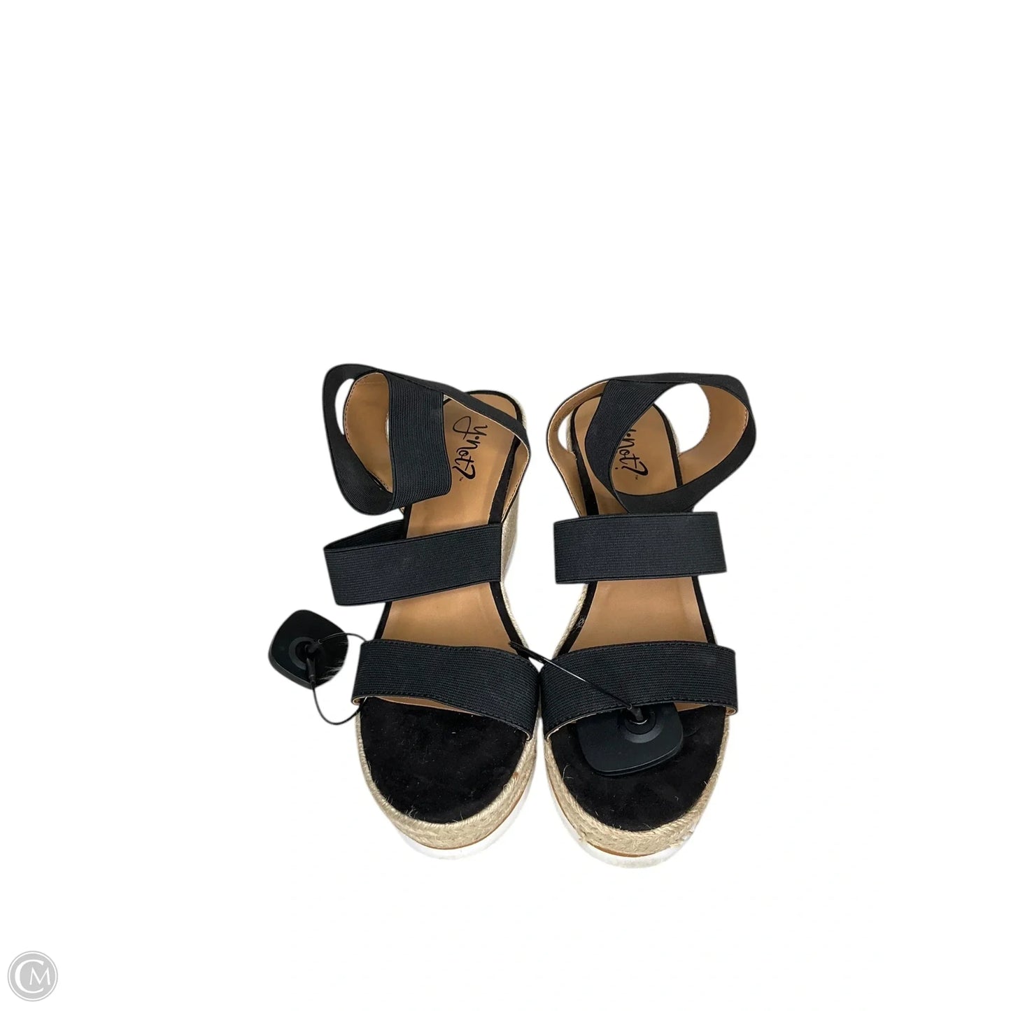 Sandals Heels Wedge By Clothes Mentor In Black, Size: 10