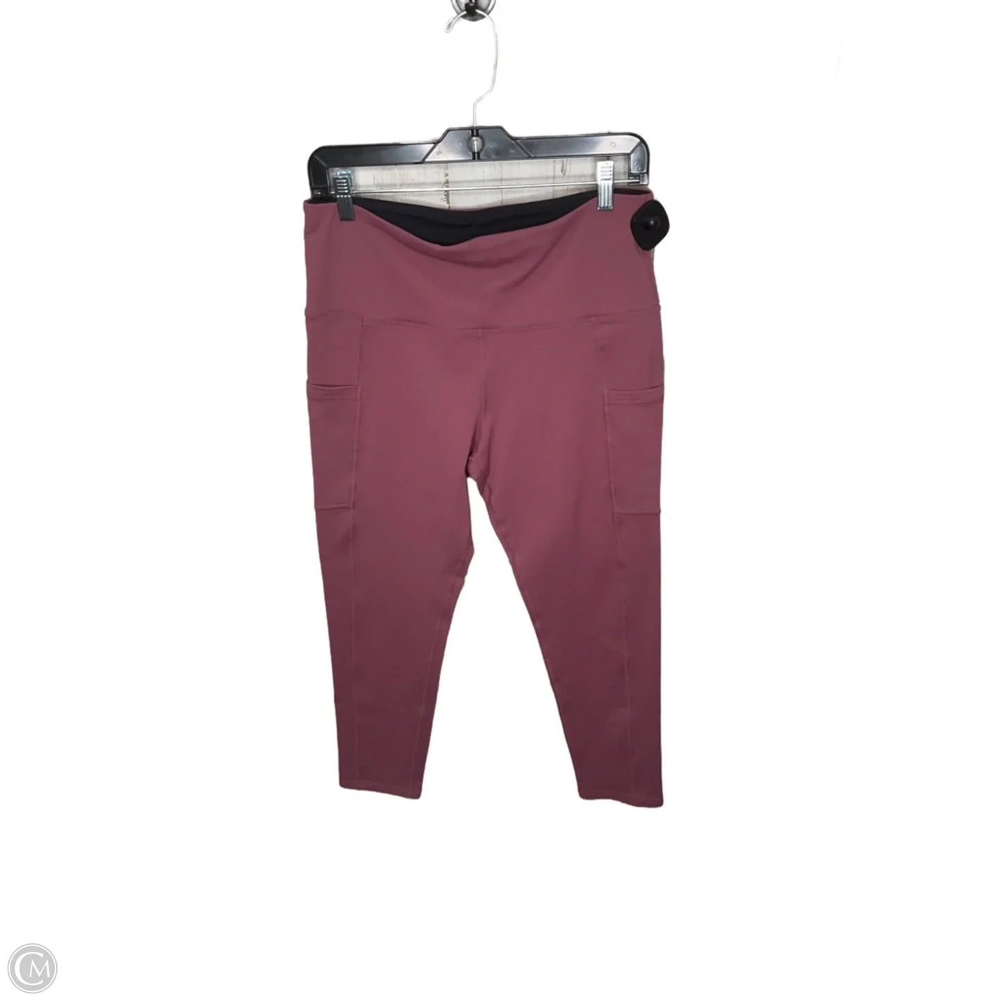 Athletic Leggings By Tuff Athletics In Pink, Size: L