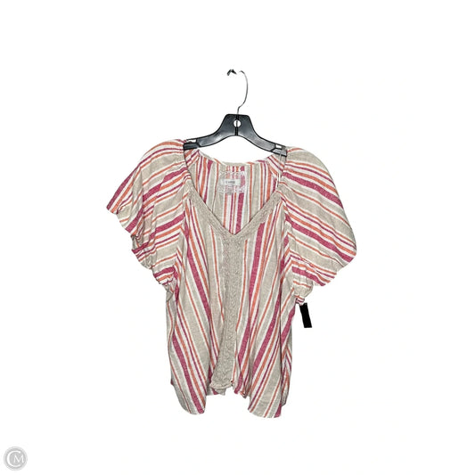 Top Short Sleeve By Cupio In Striped Pattern, Size: Xl