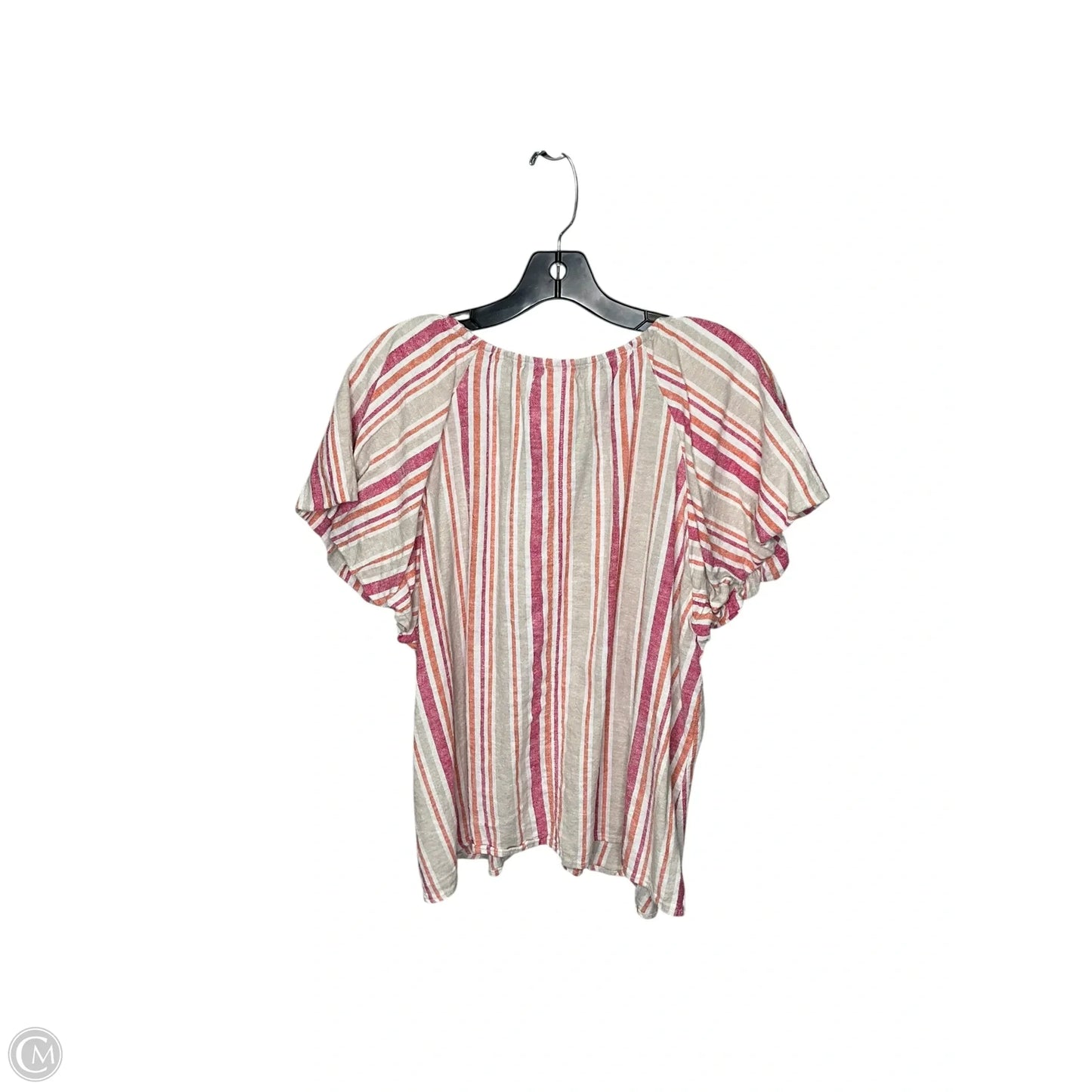 Top Short Sleeve By Cupio In Striped Pattern, Size: Xl