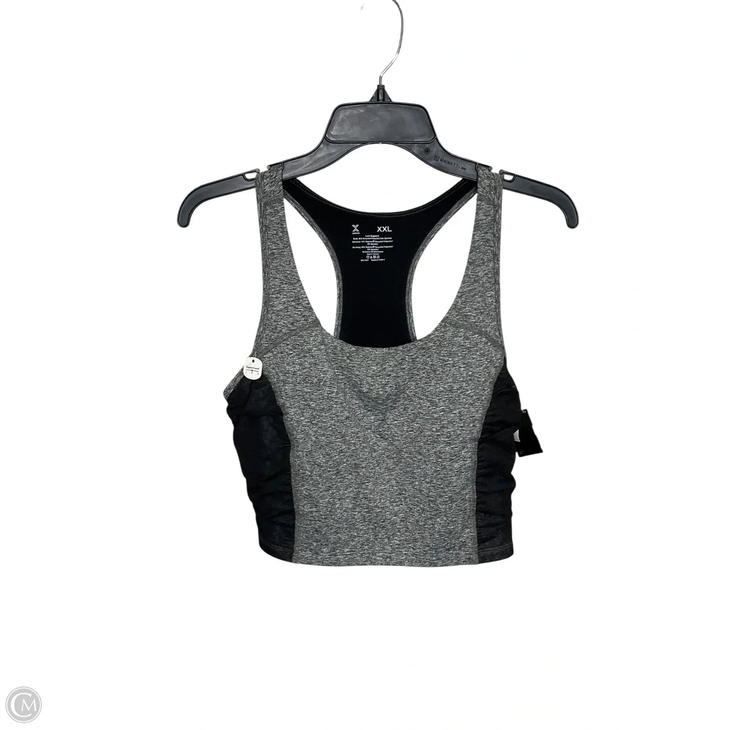 Athletic Bra By Xersion In Black & Grey, Size: Xxl
