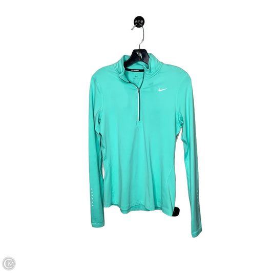 Athletic Top Long Sleeve Collar By Nike In Blue, Size: S