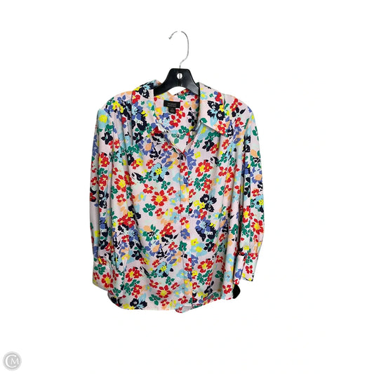 Top Long Sleeve By Halogen In Floral Print, Size: Xl