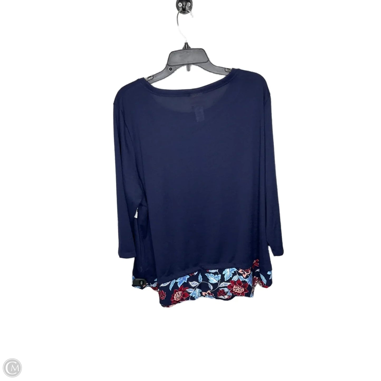 Top 3/4 Sleeve By Ruby Rd In Navy, Size: 2x