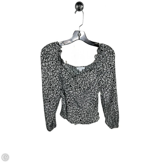 Top Long Sleeve By Topshop In Black & White, Size: S