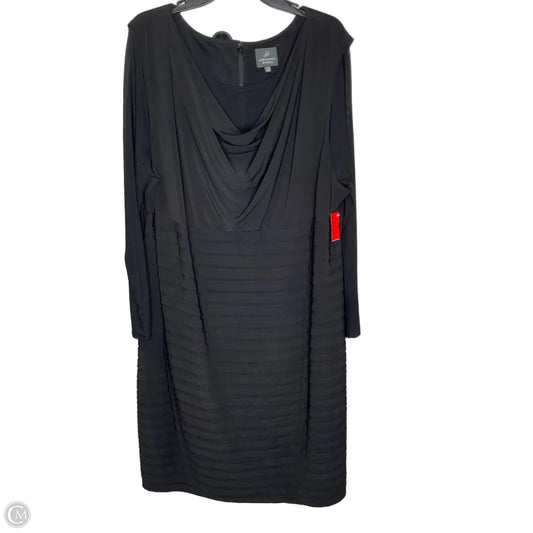 Dress Party Midi By Adrianna Papell In Black, Size: 3x