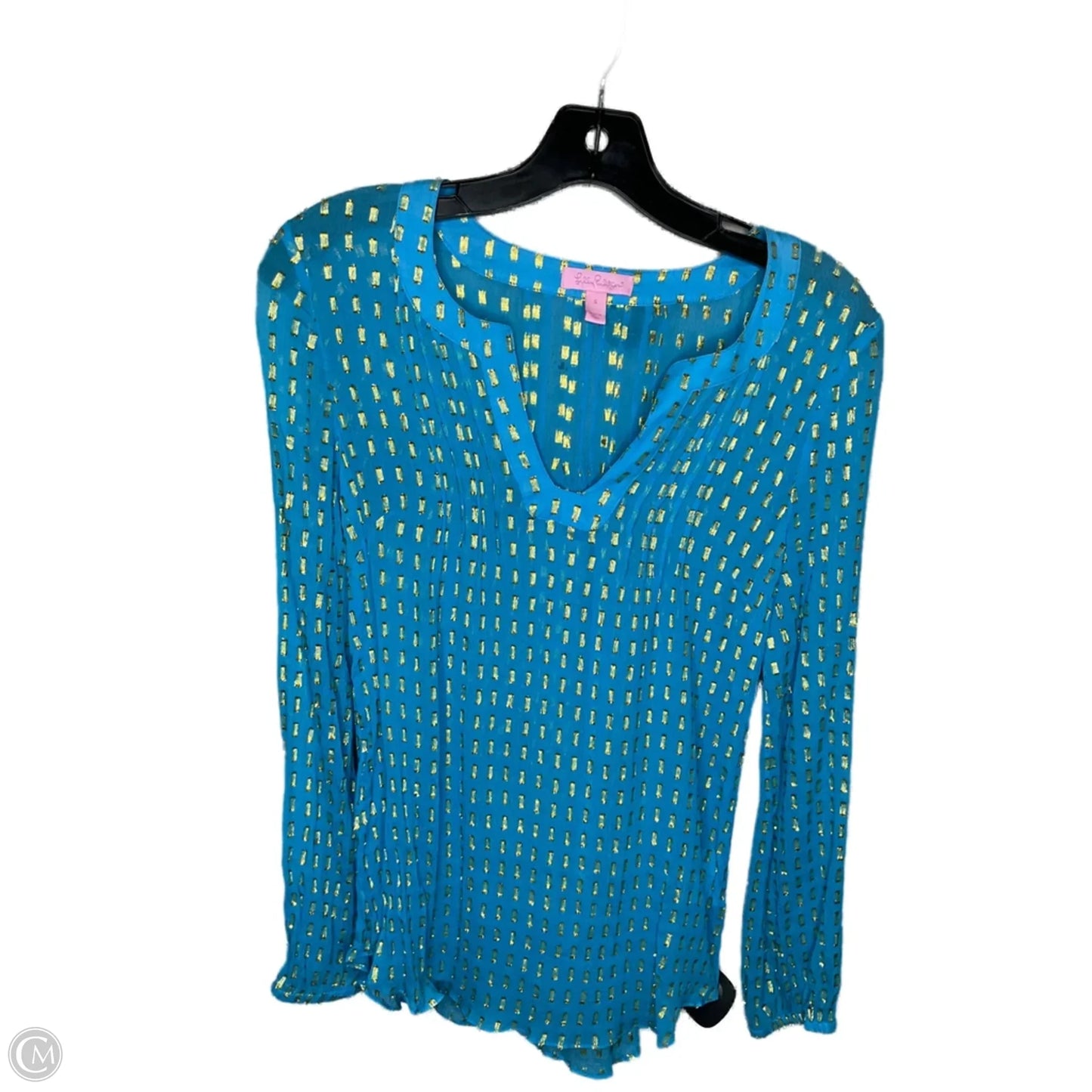 Top Long Sleeve Designer By Lilly Pulitzer In Blue, Size: S