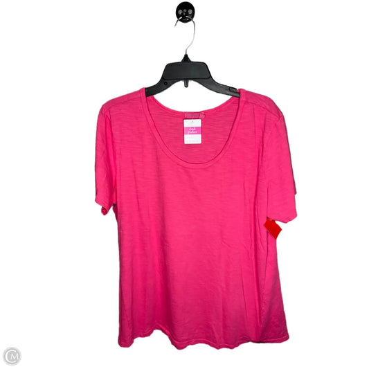 Top Short Sleeve Basic By Fresh Produce In Pink, Size: 1x
