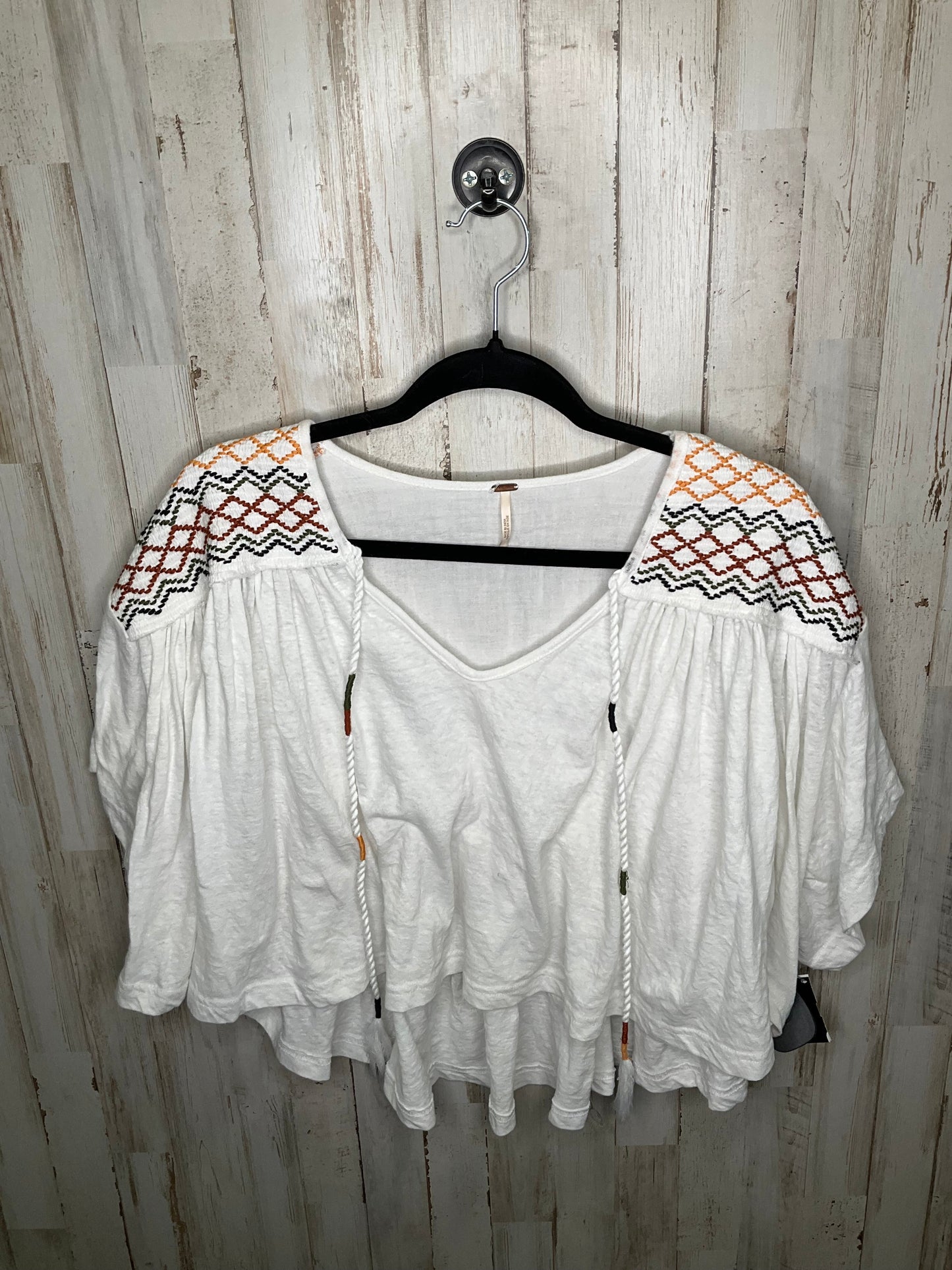 White Top Short Sleeve Free People, Size Xs