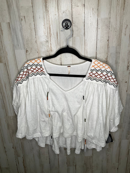 White Top Short Sleeve Free People, Size Xs