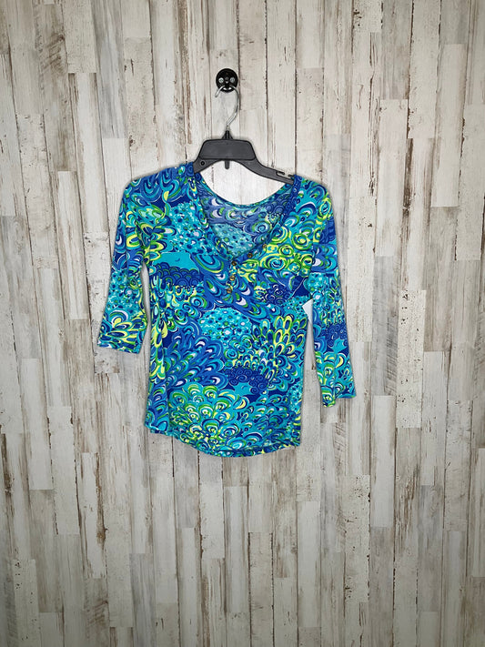 Blue & Green Top Long Sleeve Lilly Pulitzer, Size Xs