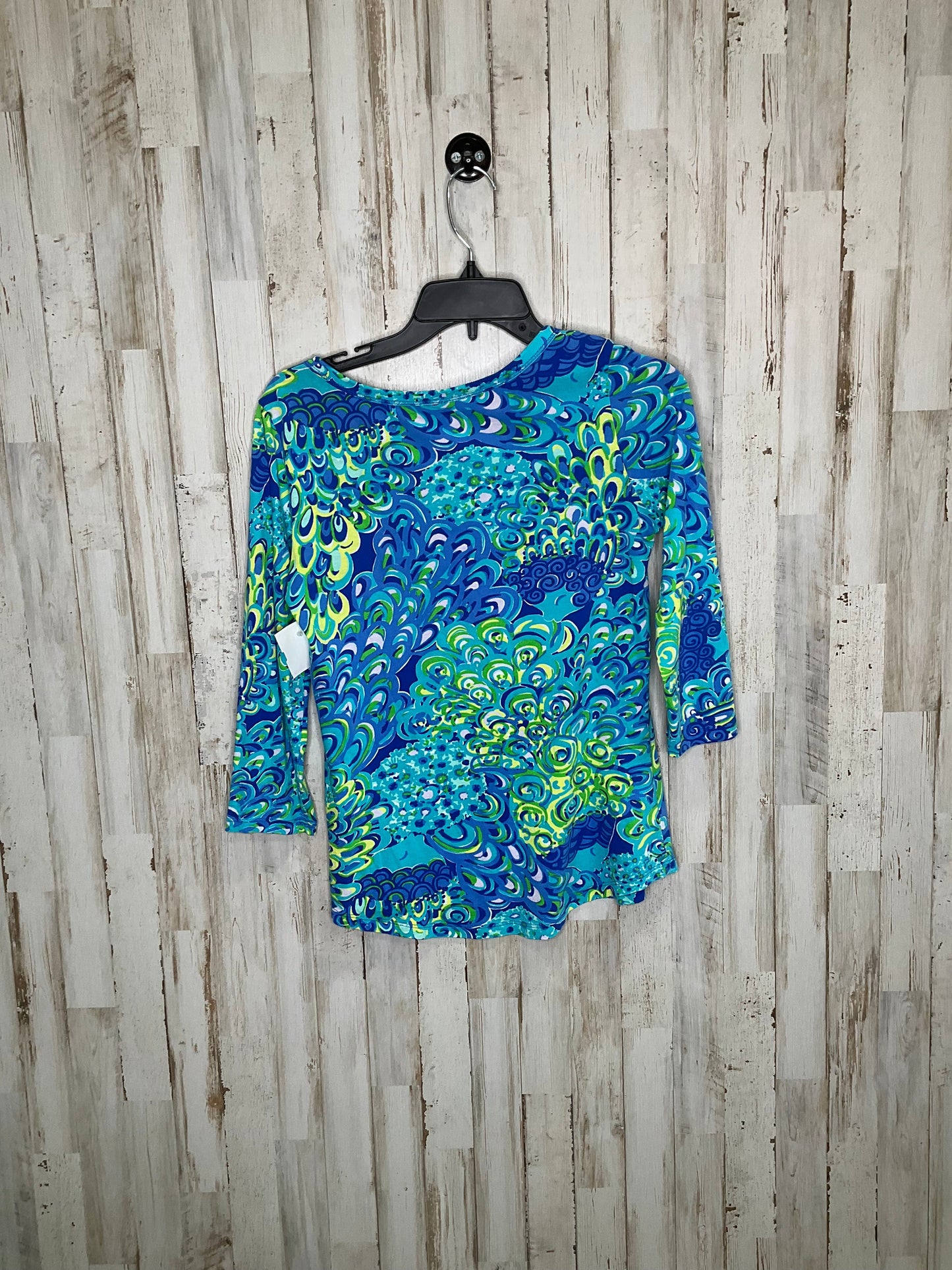 Blue & Green Top Long Sleeve Lilly Pulitzer, Size Xs