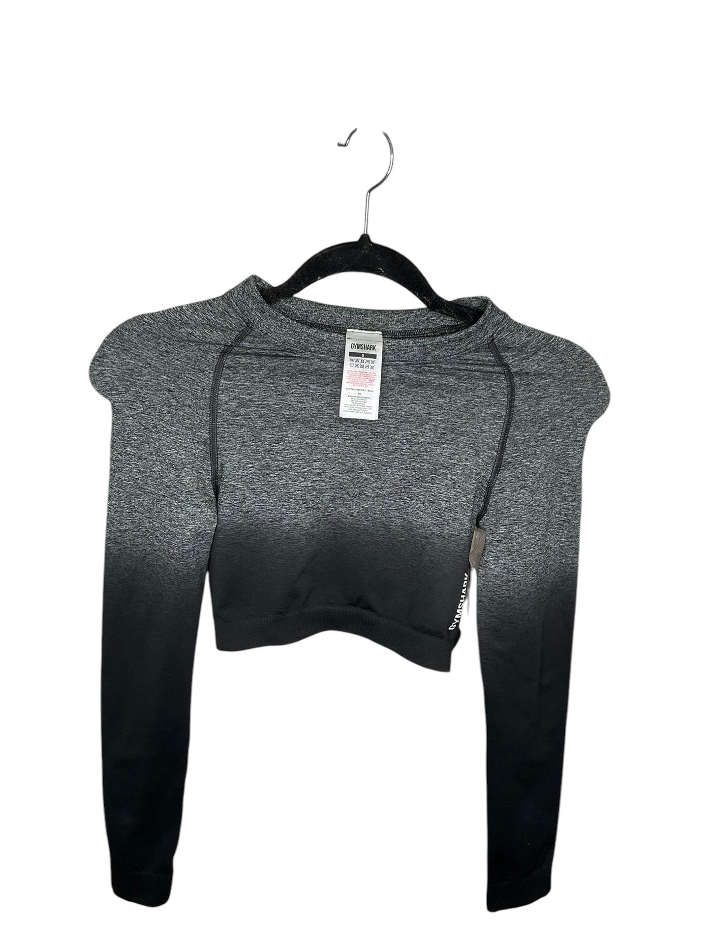 Athletic Top Long Sleeve Crewneck By Gym Shark In Grey, Size: S