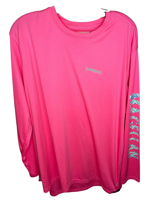 Athletic Top Long Sleeve Collar By Magellan In Pink, Size: 2x