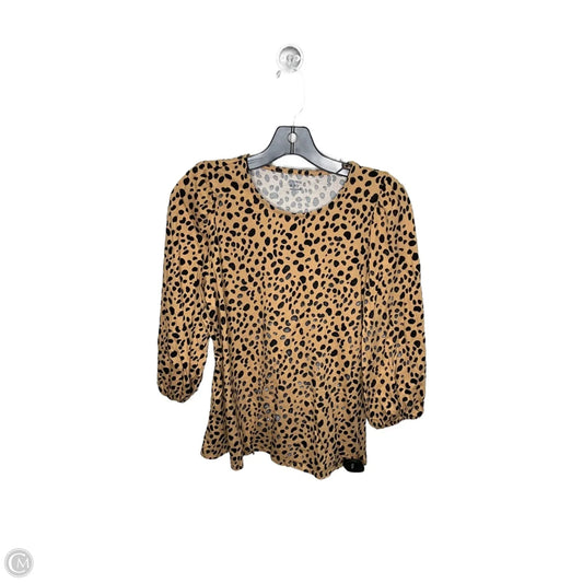 Top 3/4 Sleeve By Crown And Ivy In Animal Print, Size: L