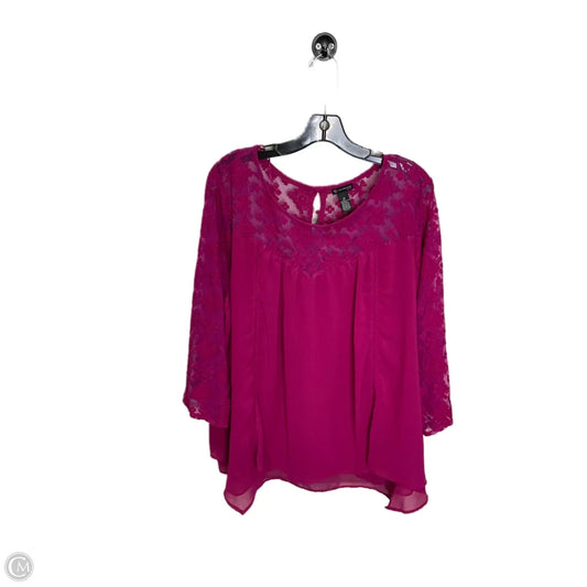 Top 3/4 Sleeve By New Directions In Pink, Size: 2x
