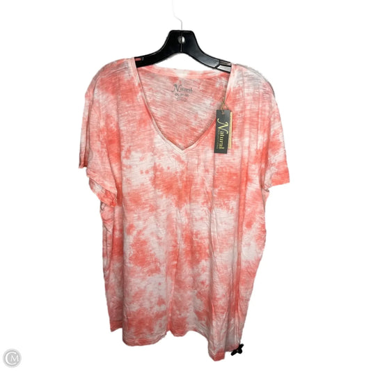 Top Short Sleeve By Natural Reflections In Pink, Size: 2x