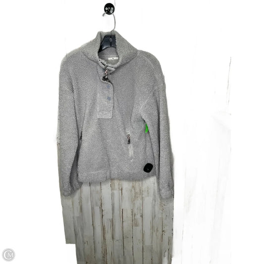 Athletic Top Long Sleeve Collar By Simply Southern In Grey, Size: S