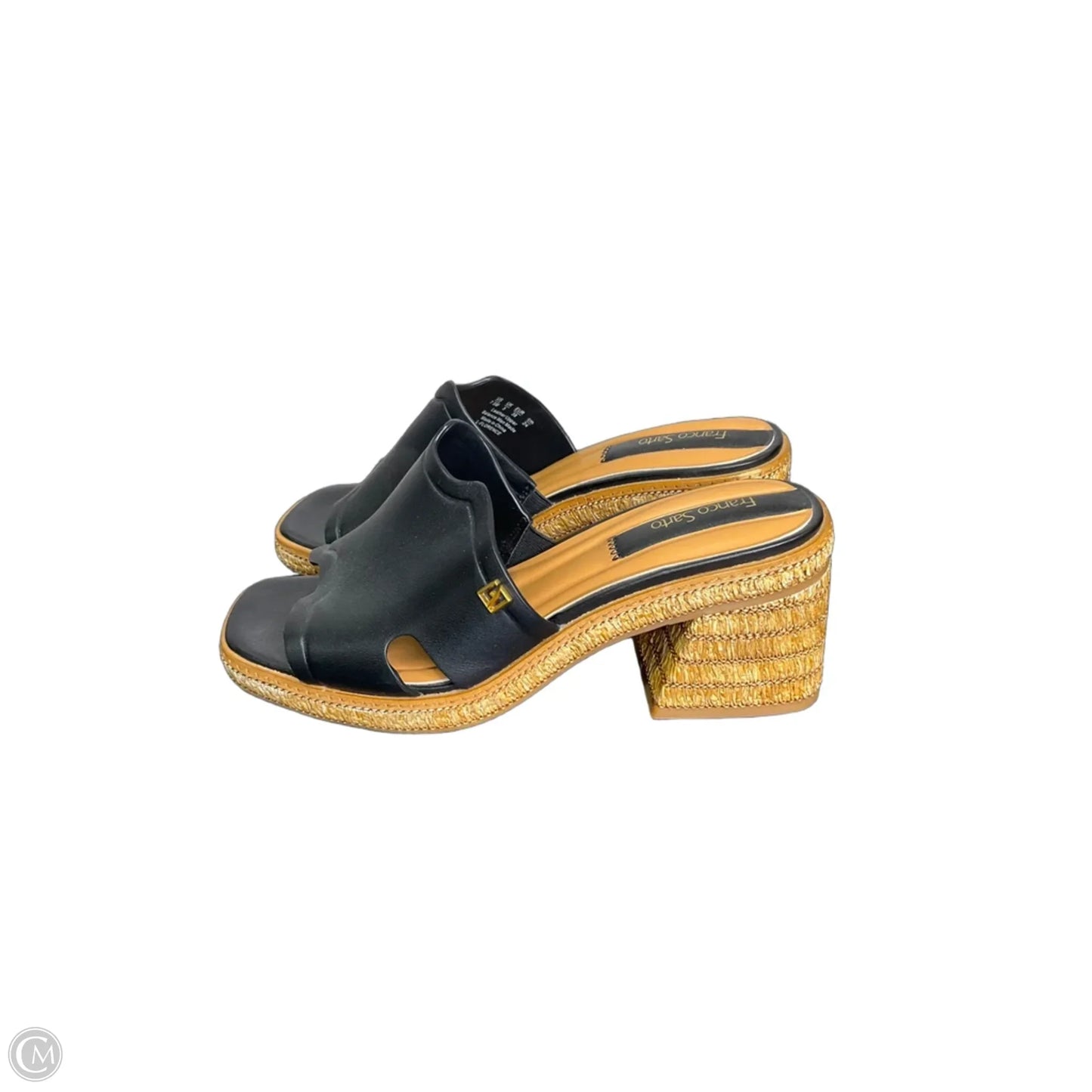 Sandals Heels Block By Franco Sarto In Black, Size: 7.5