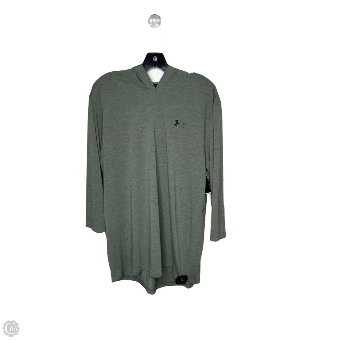 Athletic Top Long Sleeve Hoodie By Under Armour In Green, Size: Xl