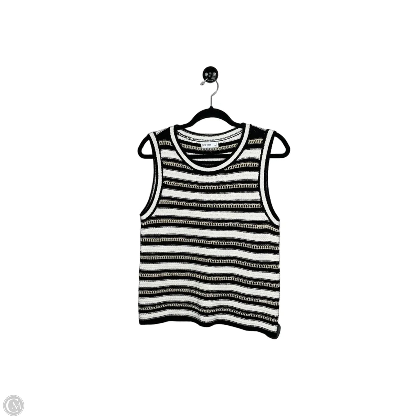 Top Sleeveless By Nine West In Striped Pattern, Size: L
