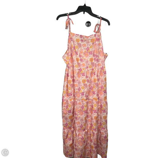 Dress Casual Midi By Clothes Mentor In Floral Print, Size: Xl