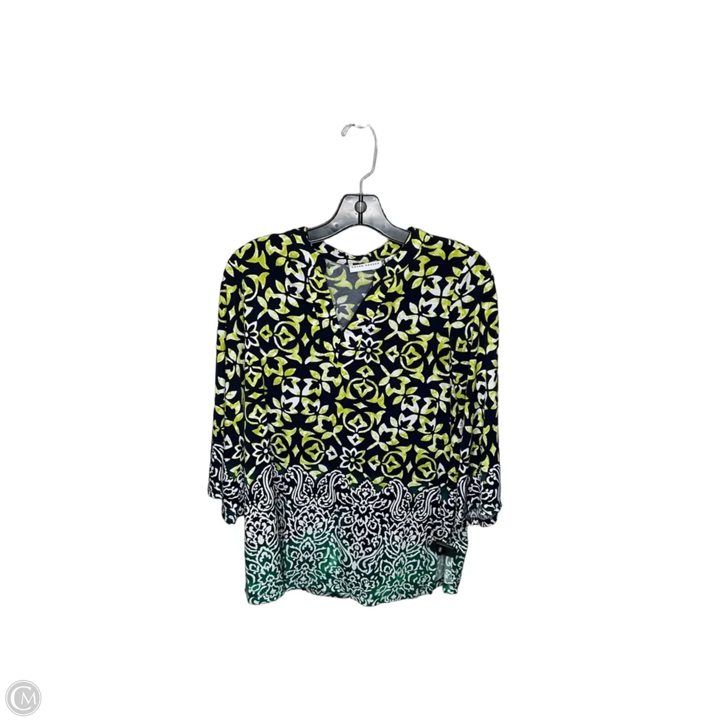 Top 3/4 Sleeve By Susan Graver In Green, Size: Xs