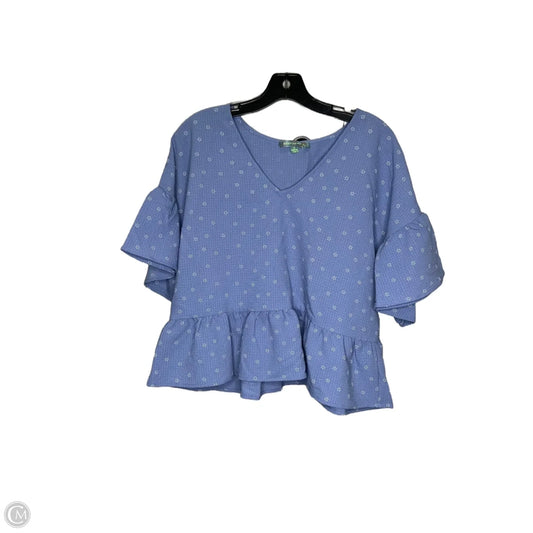 Top Short Sleeve By Good Luck Gem In Blue, Size: M