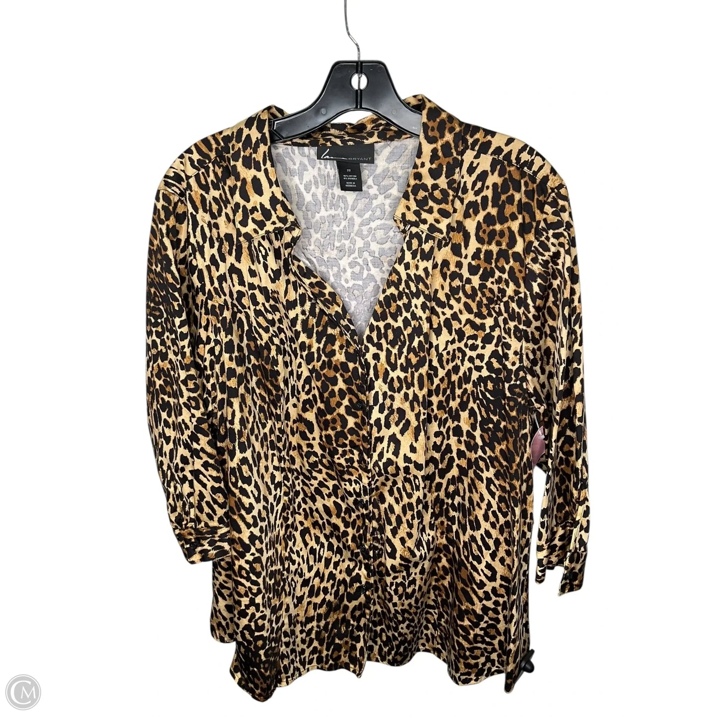 Blouse 3/4 Sleeve By Lane Bryant In Animal Print, Size: 3x
