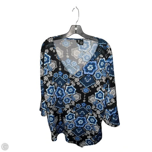 Top Long Sleeve By New Directions In Blue, Size: 3x