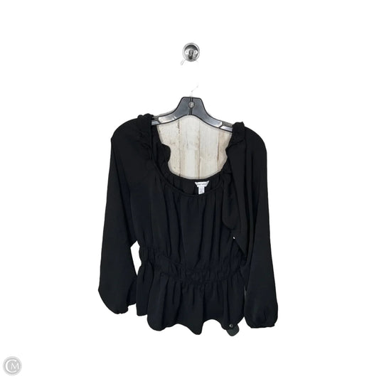Blouse Long Sleeve By Nine West In Black, Size: L