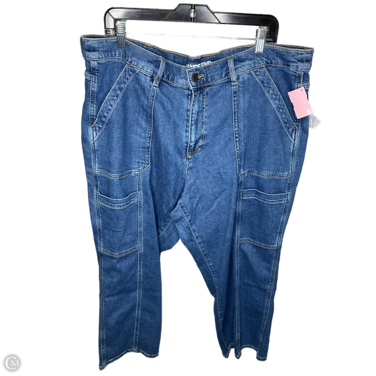 Jeans Wide Leg By Lands End In Blue Denim, Size: 20