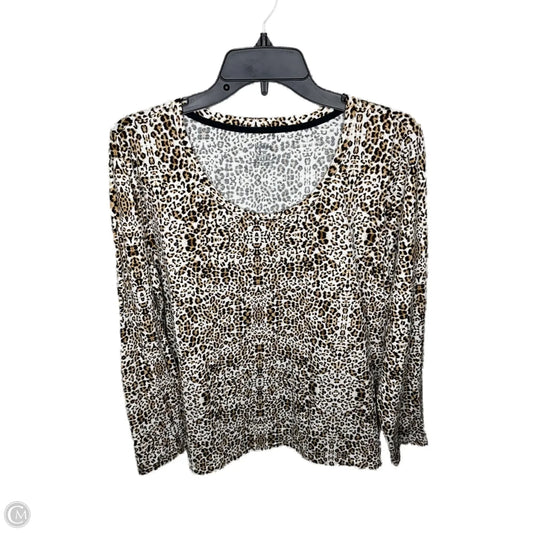 Top Long Sleeve By Rafaella In Animal Print, Size: Xl