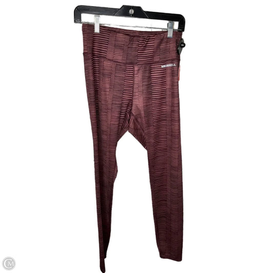 Athletic Leggings By Merrell In Maroon, Size: M