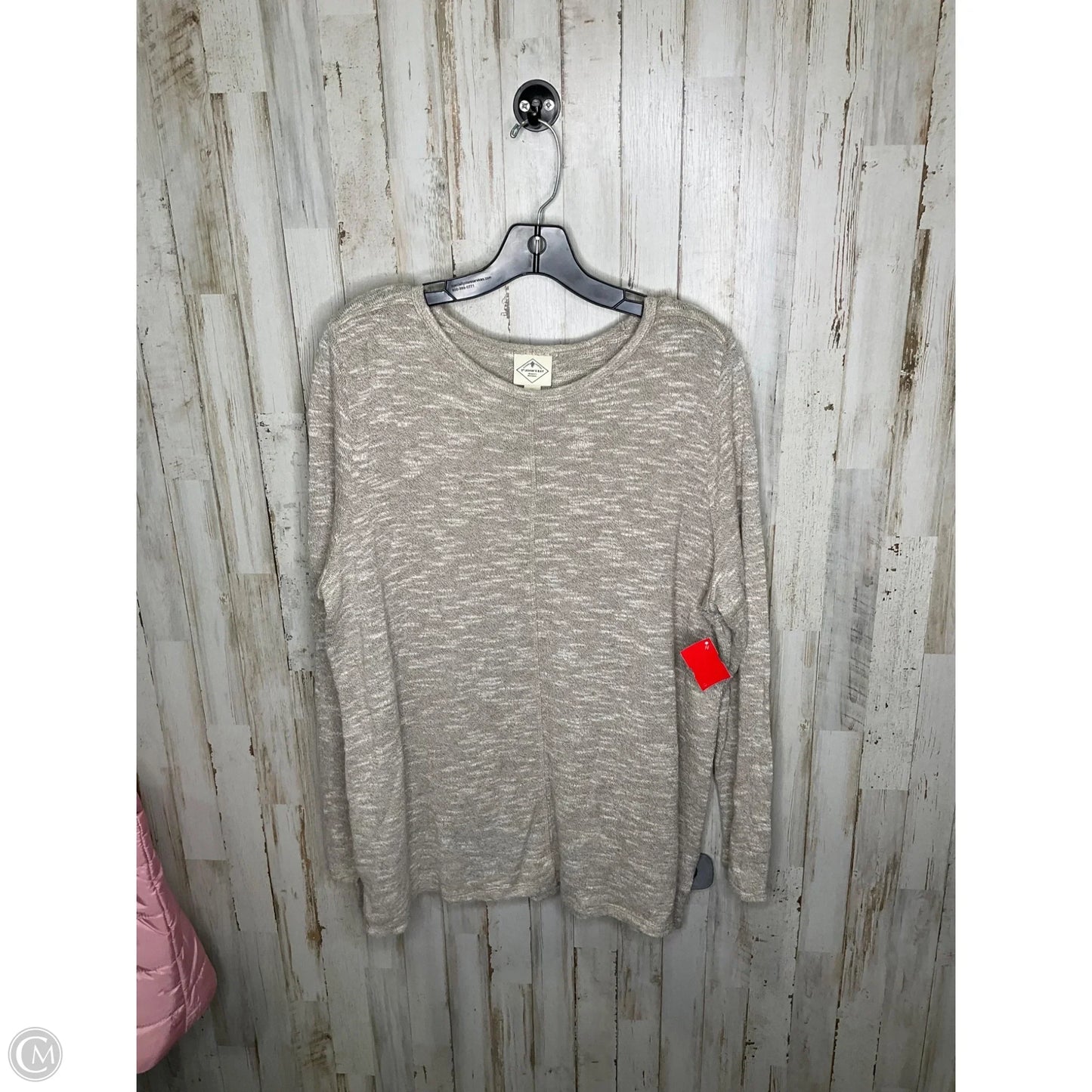 Top Long Sleeve By St Johns Bay In Cream, Size: Xl