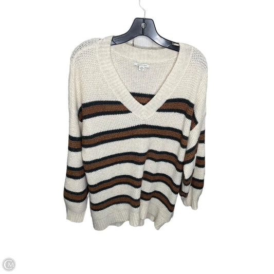Sweater By American Eagle In Brown & Cream, Size: M