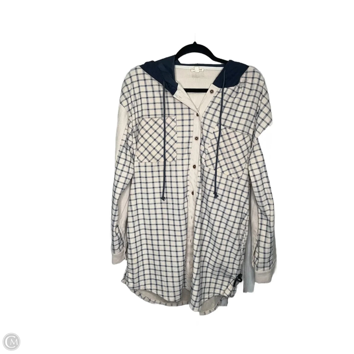 Top Long Sleeve By Hem & Thread In Plaid Pattern, Size: M