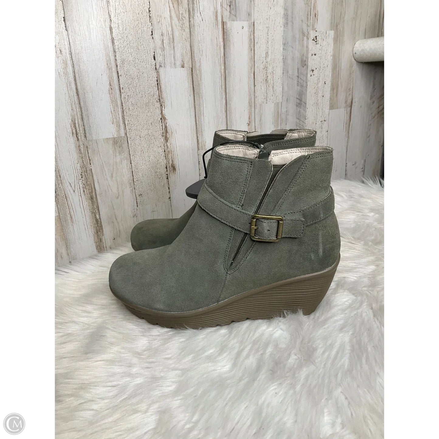 Boots Ankle Heels By Skechers In Grey, Size: 8