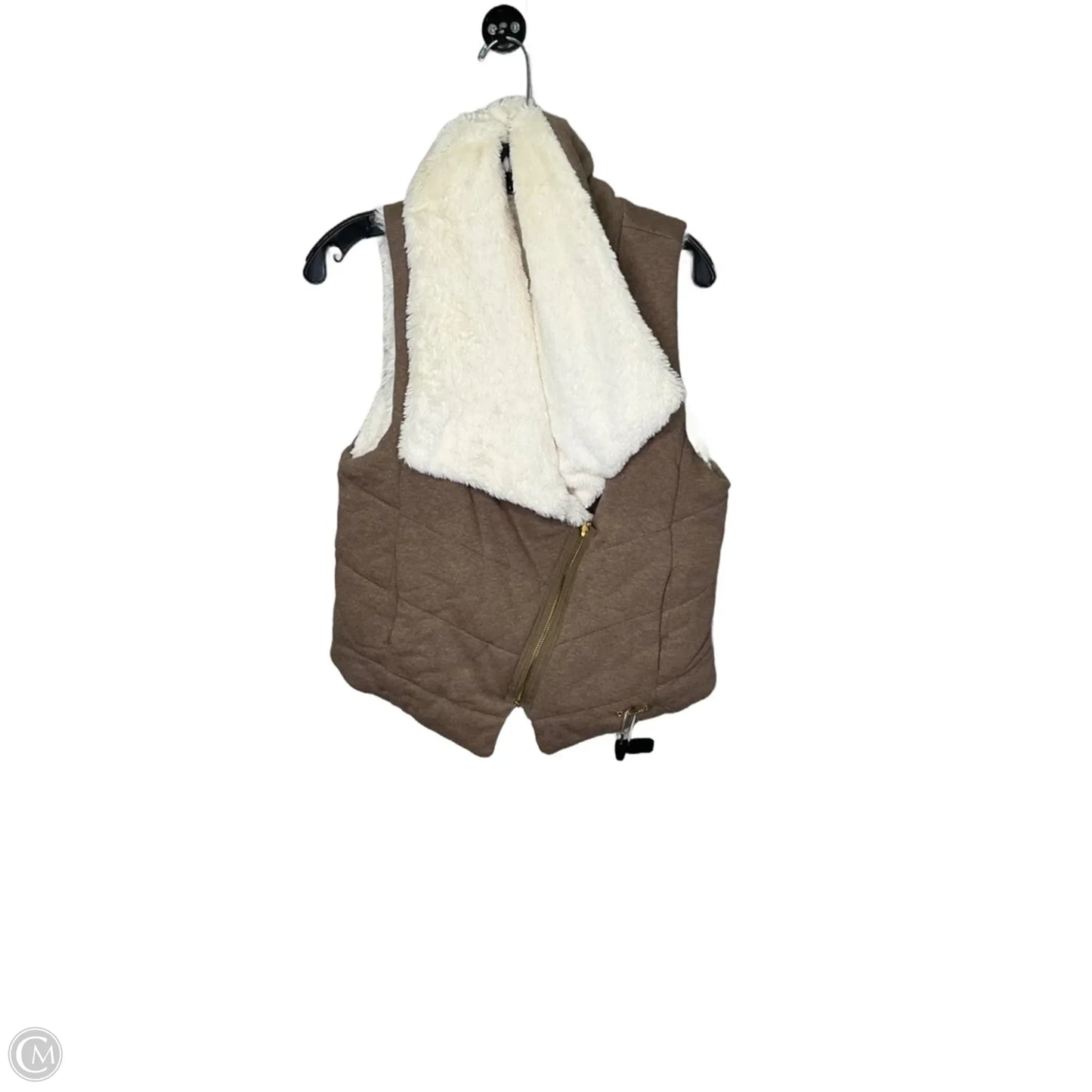 Vest Faux Fur & Sherpa By Calvin Klein In Brown, Size: M