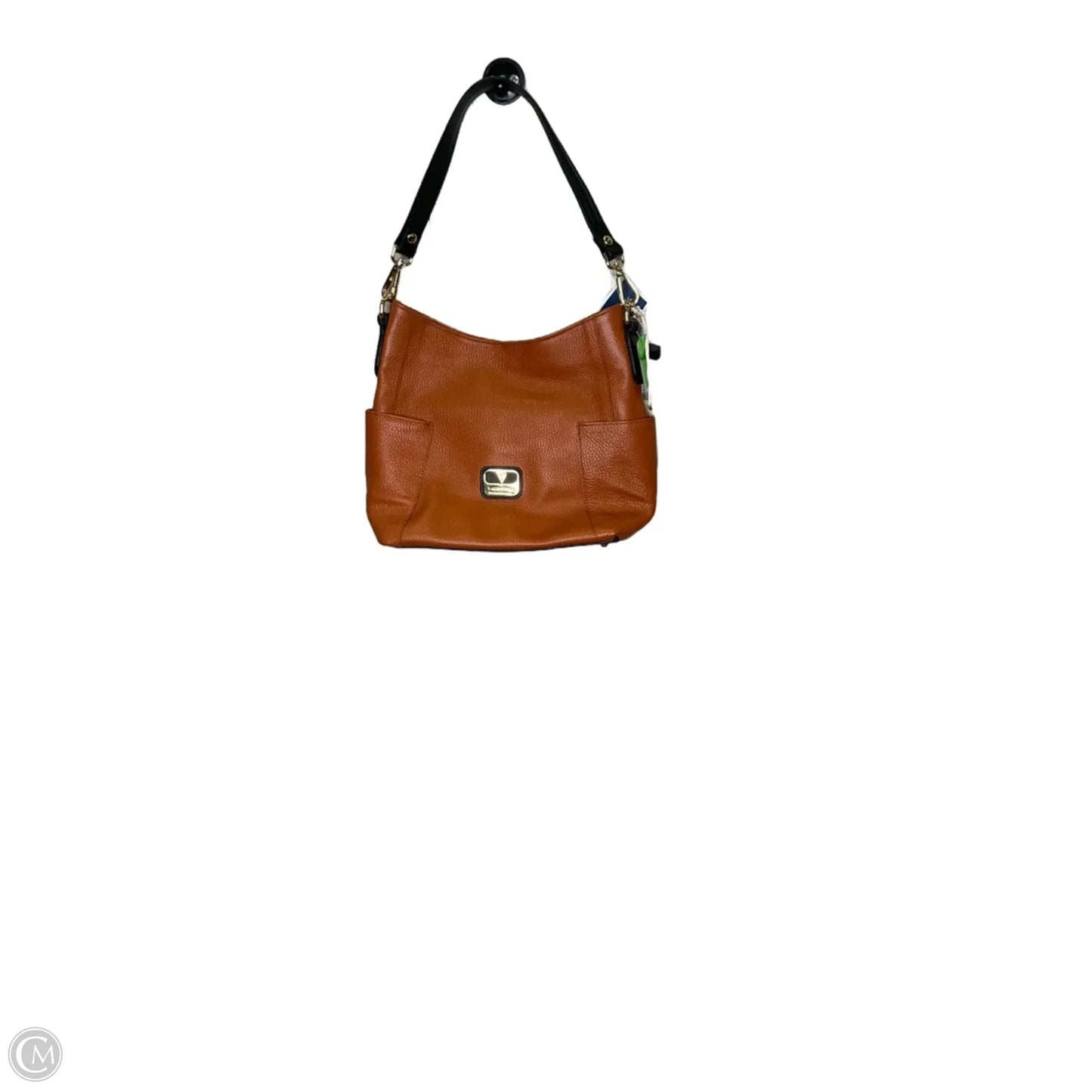Handbag Leather By Valentina, Size: Medium