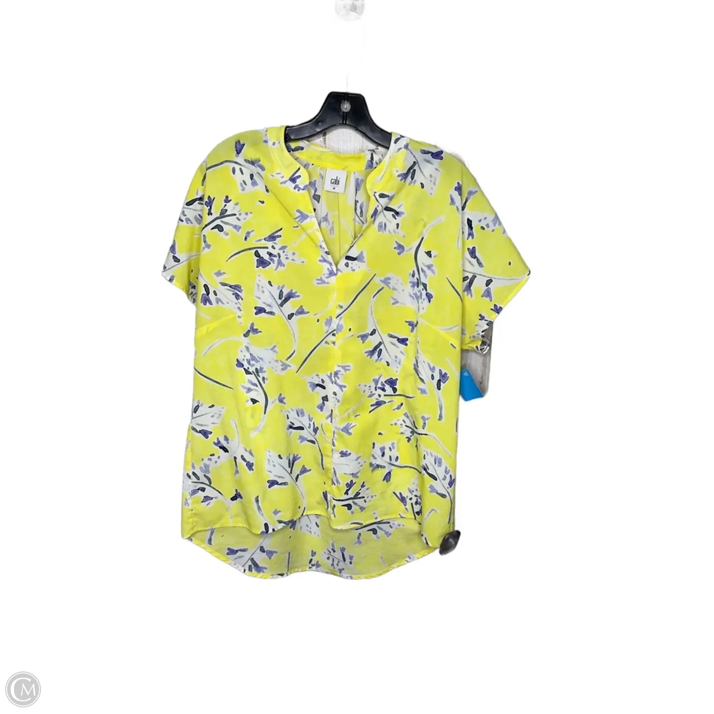 Top Short Sleeve By Cabi In Yellow, Size: M