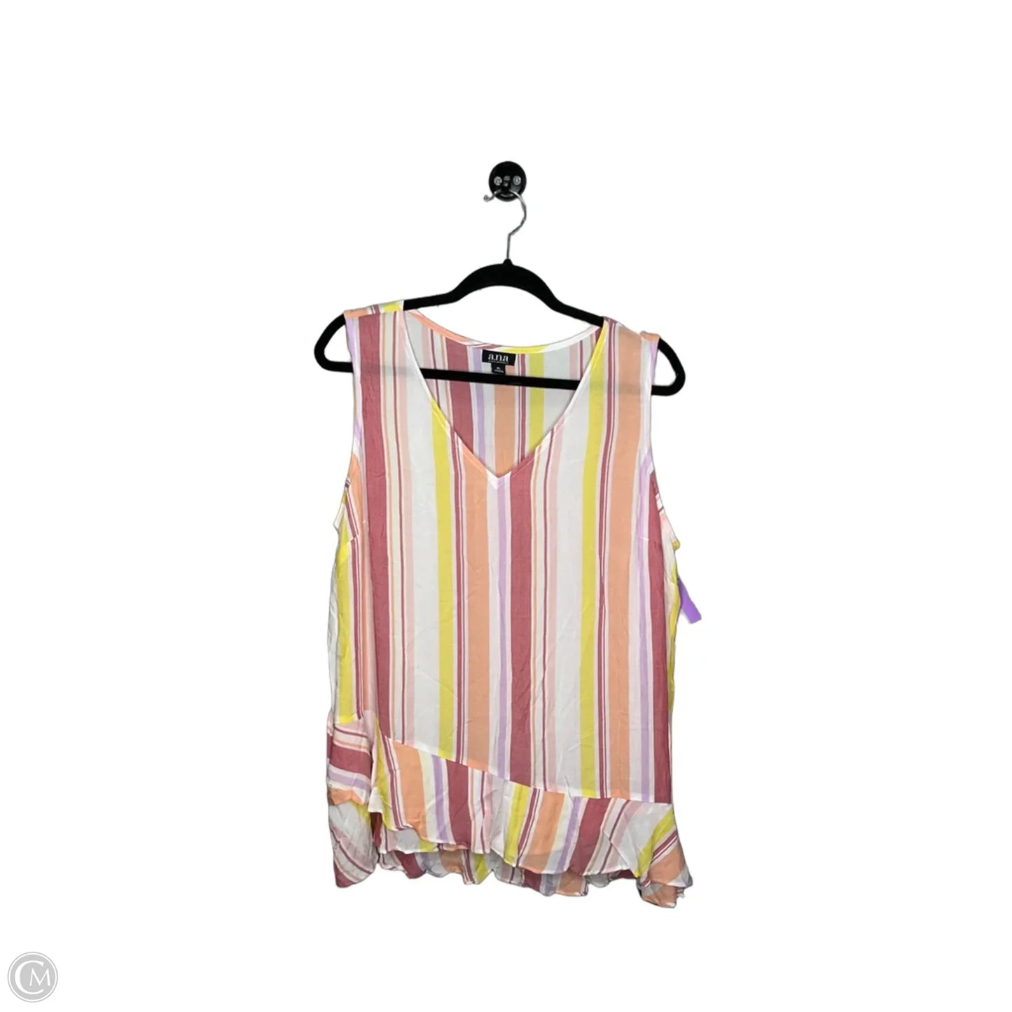 Top Sleeveless By Ana In Striped Pattern, Size: Xl