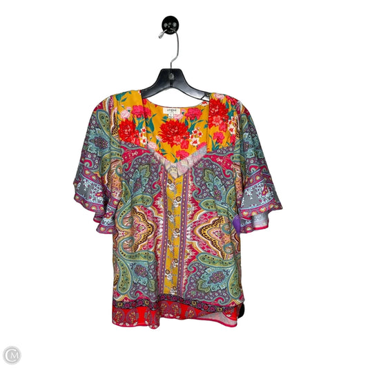 Top Short Sleeve By Umgee In Multi-colored, Size: S