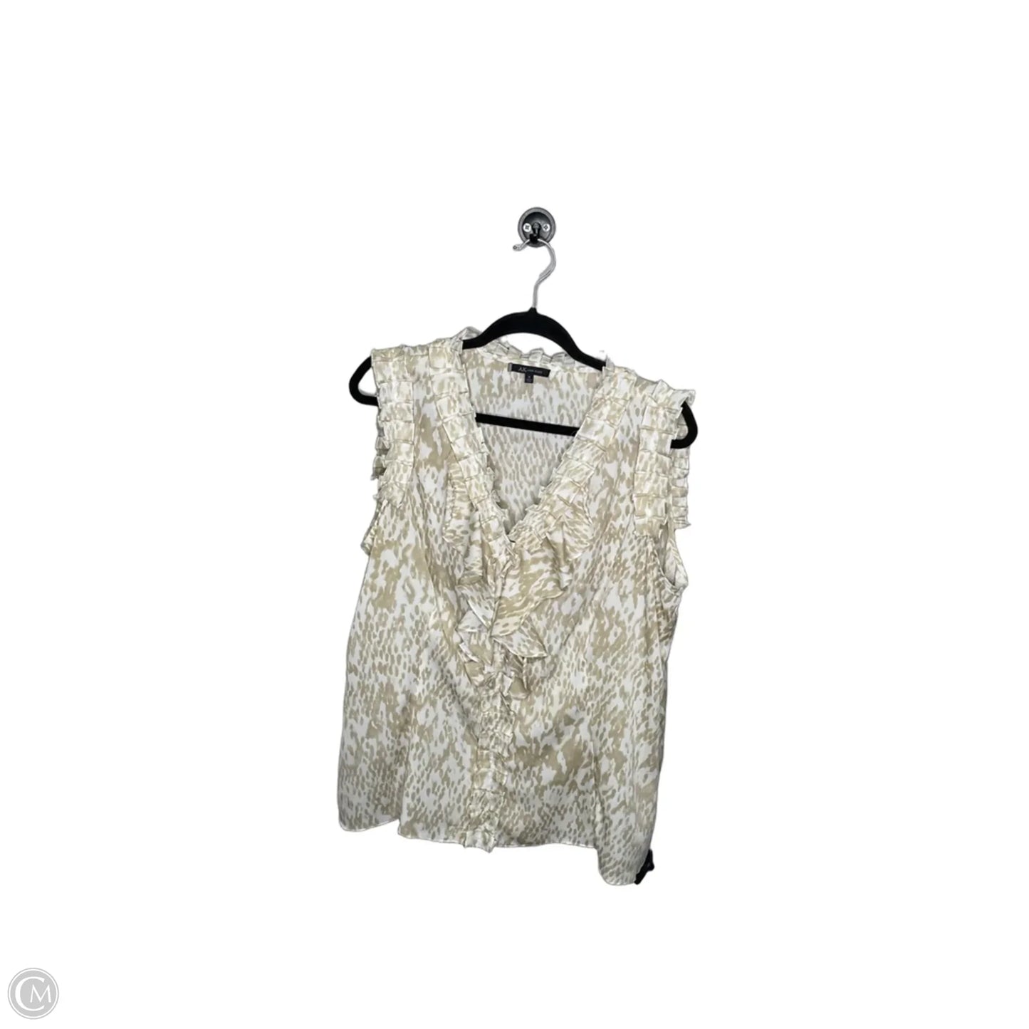 Top Sleeveless By Anne Klein In Cream & White, Size: 1x