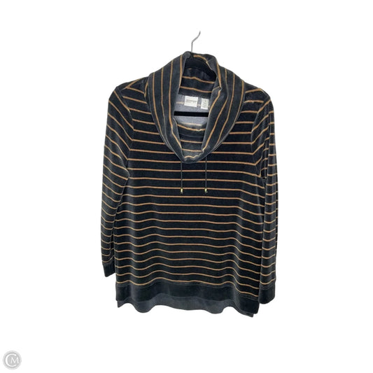 Sweater By Zenergy By Chicos In Gold & Grey, Size: M