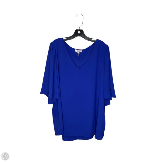 Top Short Sleeve By Andree By Unit In Blue, Size: 3x