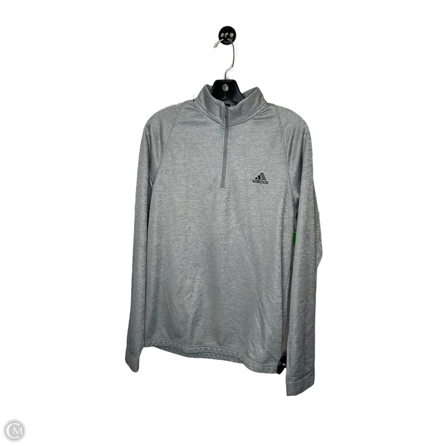 Athletic Sweatshirt Collar By Adidas In Grey, Size: S