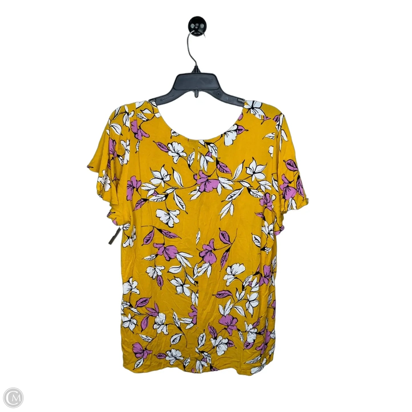 Top Short Sleeve By Lane Bryant In Yellow, Size: 18