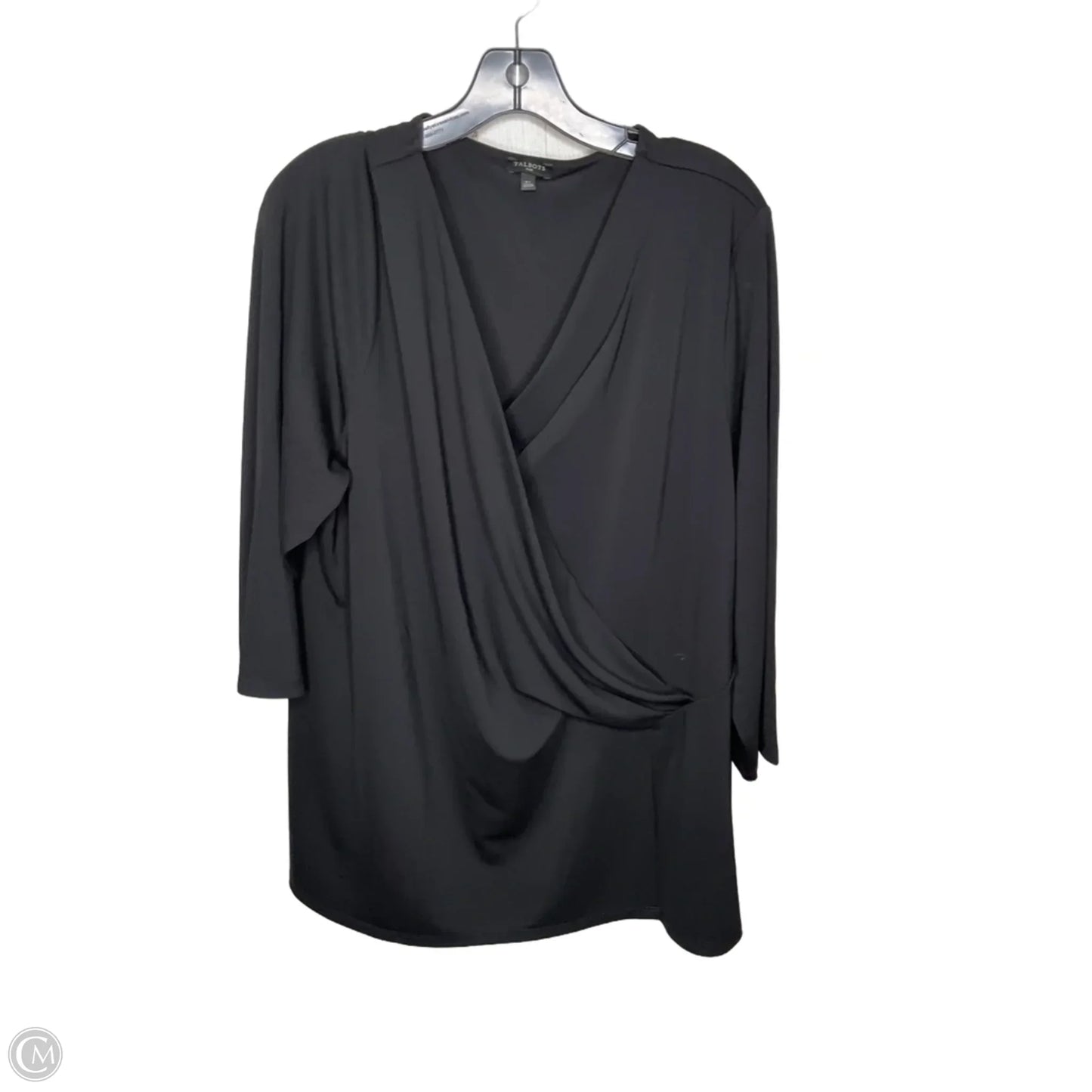 Blouse 3/4 Sleeve By Talbots In Black, Size: 3x